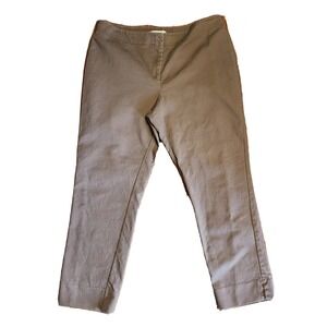 Chicos Pants Size 2 Womens L Large 12 Solid All Brown Ankle Chino Neutral Work
